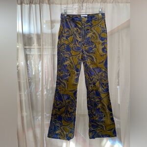 Urban outfitters velvet patterned flare pants.
